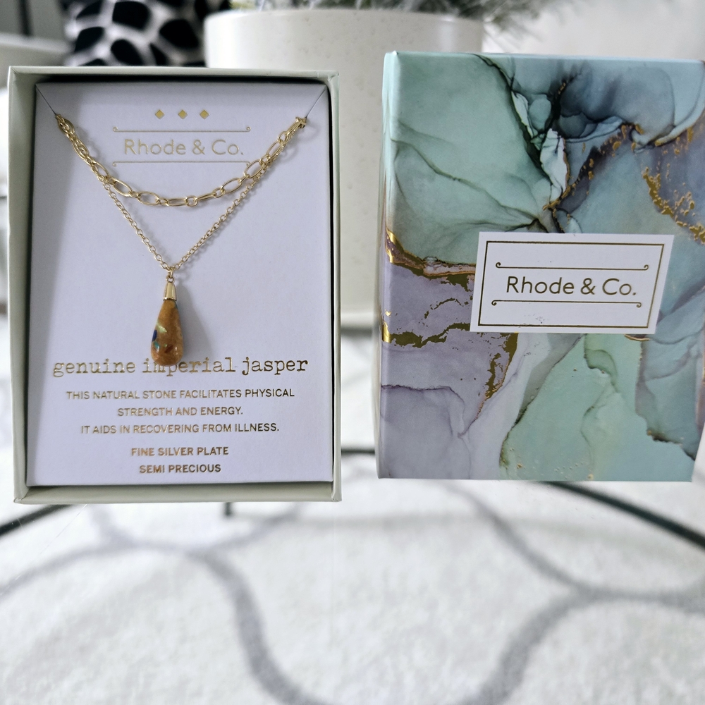 Rhode Genuine Imperial Jasper Necklace New In Box